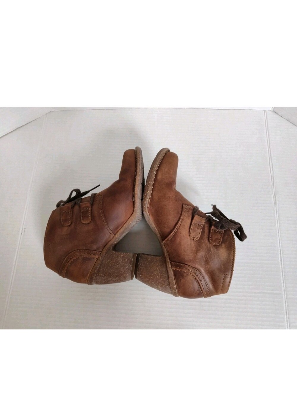 Clarks Artisan Carleta Lyon Brown Leather Ankle Boots Size 7W Lace up - Picture 5 of 8